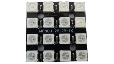 Світлодіодний модуль RGB WS2812 5050 квадрат 16 діодів (17661) Світлодіодний модуль RGB WS2812 5050 квадрат 16 діодів (17661)