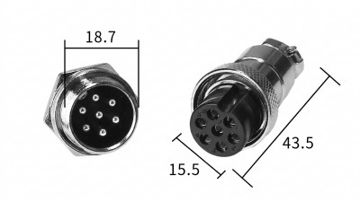 Роз'єм GX20 - 7 PIN Комплект - тато + мама (21160)
