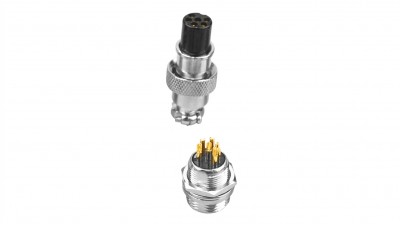 Роз'єм GX16 - 6 PIN Комплект - тато + мама, позолочені контакти (21153)