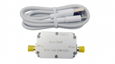 Малошумний радіочастотний підсилювач LNA 10M-6GHz 30dB Type-C LNA (20743)