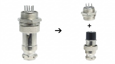 Роз'єм GX16 - 6 PIN Комплект - тато + мама (21154)