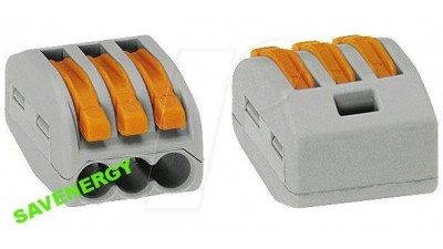 Клема швидкого монтажу з'єднувач 3P PCT213 (10033)