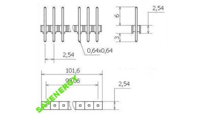 Планка штирьова на плату 40pin пряма 2.54мм PLS-40 (10050)