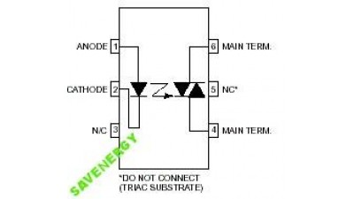 Мікросхема драйвер симістора MOC3022 dip (10073)