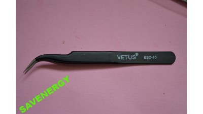 Сталевий антистатичний пінцет ESD-15 VETUS (10095)