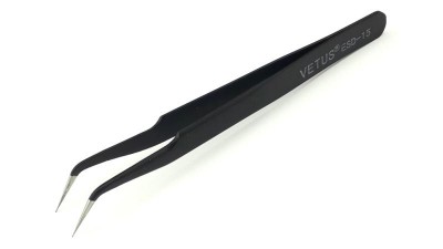 Сталевий антистатичний пінцет ESD-15 VETUS (10095)