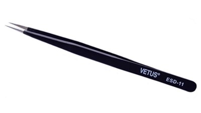 Сталевий антистатичний пінцет ESD-11 VETUS (10096)