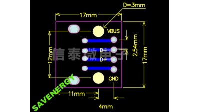 Адаптер USB DIP 4-Pin 2.54mm на платі (10107)