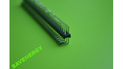 Планка штирьова на плату 40pin два ряди кутова 2.54мм PLS-40 (10195)