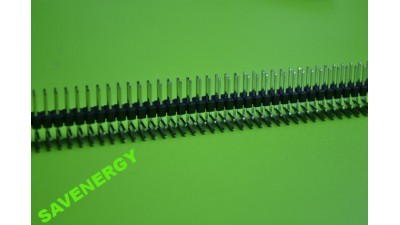 Планка штирьова на плату 40pin два ряди кутова 2.54мм PLS-40 (10195)