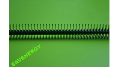 Планка штирьова на плату 40pin два ряди кутова 2.54мм PLS-40 (10195)