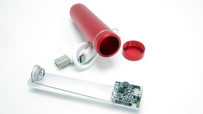 Power Bank Портативна Зарядка 1*18650 алюміній червоний (10511)