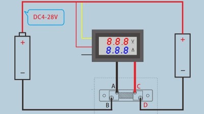Амперметр вольтметр 100 А в комплекті з шунтом (10520)