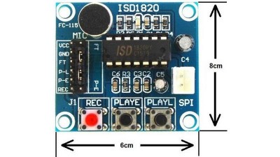 Модуль запису і відтворення звуку на мікросхемі ISD1820 (10621)