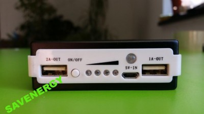 Power Bank 5*18650 2.1A ліхтар сонячна батарея 13000mAh (10632)