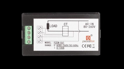 Лічильник електроенергії ватметр AC 80-260V 100A SPLIT-CT PEACEFAIR PZEM-061 з шунтом (10730)