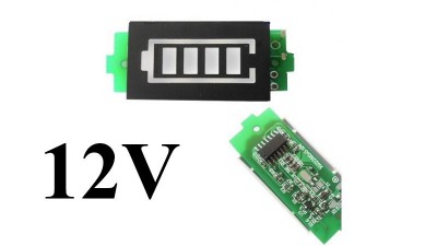 Індикатор заряду розряду 12V 2х3см зелений (10765)
