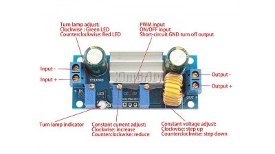 Понижуючий LED драйвер PWM XL4005 DC-DC 5А 0.8-30V (10989)