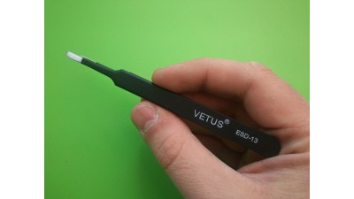 Сталевий антистатический пінцет ESD-13 VETUS (11026)