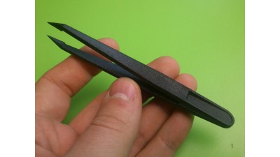 Пластиковий антистатичний гострий пінцет 93302 (11061)