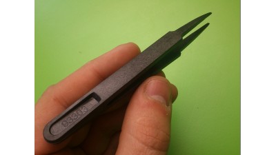 Пластиковий антистатичний гострий пінцет 93303 (11065)