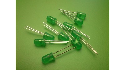 Світлодіод LED F5 Green зелений 10шт (11413)