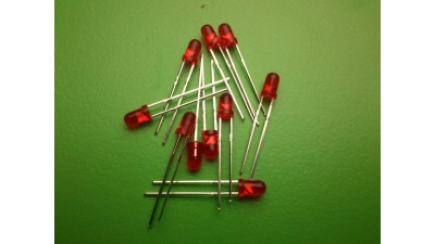 Світлодіод LED F3 RED червоний 10шт (11423)