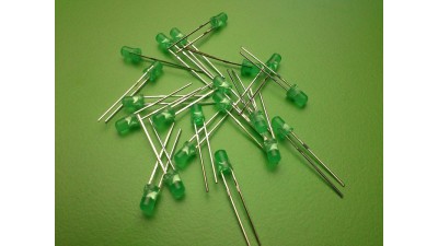 Світлодіод LED F3 Green зелений 10шт (11424)