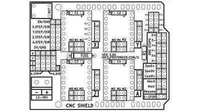Плата розширення A4988 3D CNC Shield v3.0 Arduino (11549)