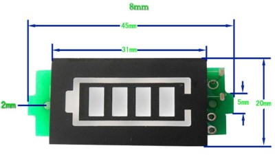 Індикатор заряду живлення акумулятора 12V зелений (11612)