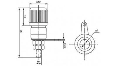 Клема клеми на приладовий блок 2шт 12мм (11824)