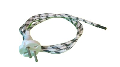 Шнур кабель живлення 6А 220В січення 2x0.5мм2 1.5м (11859)