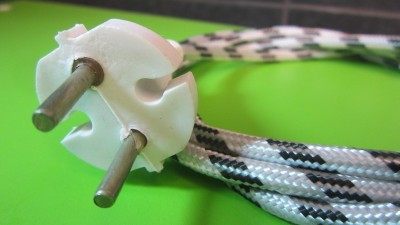 Шнур кабель живлення 6А 220В січення 2x0.5мм2 1.5м (11859)