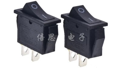 Перемикач монтажний KCD3-101N KCD3 чорний 15A 250V (11878)