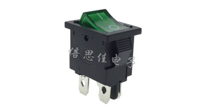 Перемикач зелений KCD1-104 6A 250V (12013)