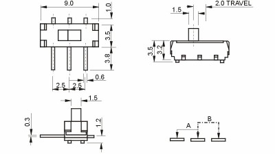 Моторний перемикач ковзання MSK-12D19G2 (12030)