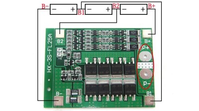 Контролер плата BMS з балансиром 3S Li-Ion 12.6V 25A 45mA (12216)