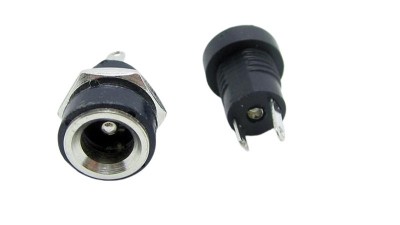 Роз'єм DC під пайку 5.5 * 2.1 з гайкою (12260)