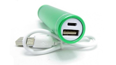 Power Bank портативна зарядка 1*18650 алюміній зелений (12329)
