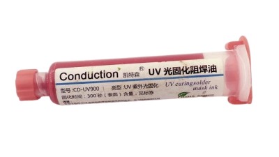 Захисна паяльна маска фоторезист Conduction CD-UV900 10мл 24г червона (12395)