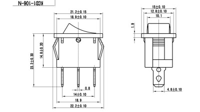 Вимикач живлення з підсвіткою 301 250V 6A (12540)