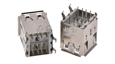 Гніздо роз'єм подвійний USB під пайку (12544)