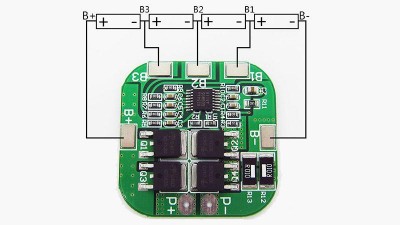 Плата заряду розряду акумулятора шуруповерта 4*Li-Ion 16.8V 20A (12635)