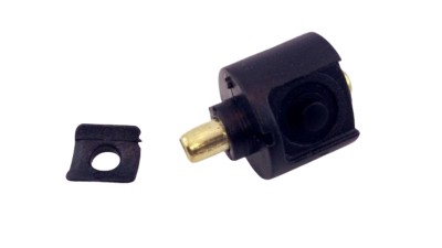 Кнопка для ліхтаря 24мм задній контакт з насадкою червона (12659)