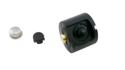 Кнопка для ліхтаря 24мм задній контакт з насадкою чорна (12660)