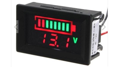 Індикатор заряду свинцево-кислотного акумулятора з вольтметром (12707)