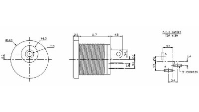 Конектор роз'єм живлення DC 022 5.5*2.1 (12870)