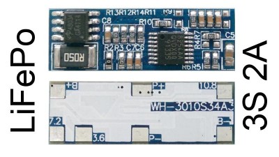 Плата захисту зарядe разрядe 3*LiFePo 9.6V 10.8V 2A (14303)