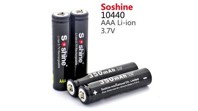 Акумулятор Li-Ion Soshine 10440 AAA мініпальчиковий 3.7V 350mAh (14566)