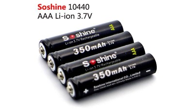 Акумулятор Li-Ion Soshine 10440 AAA мініпальчиковий 3.7V 350mAh (14566)